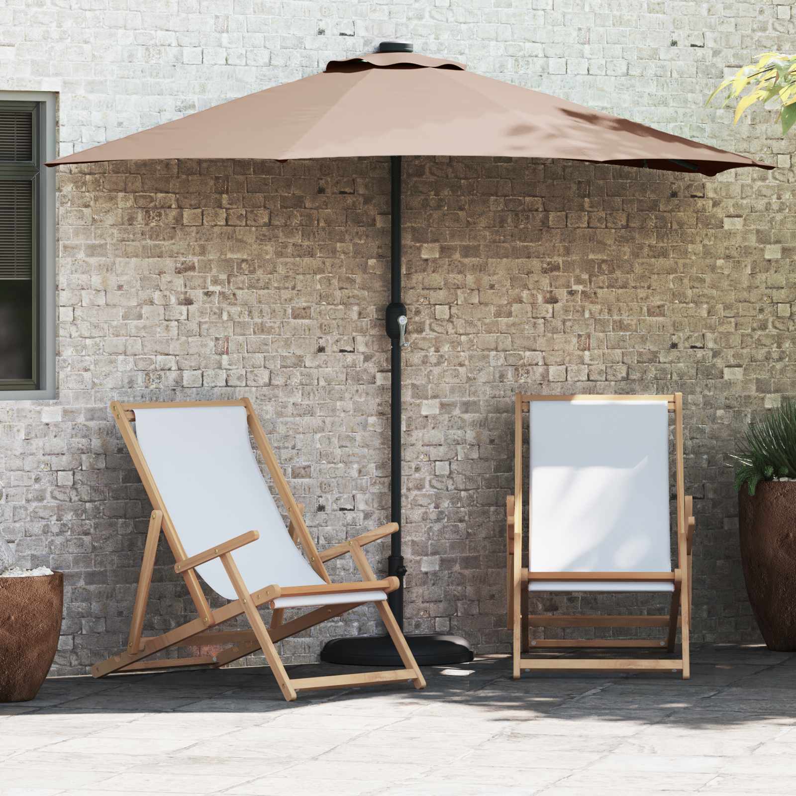 Garden Parasol 294 X 150 X 224 Cm Polyester And Steel