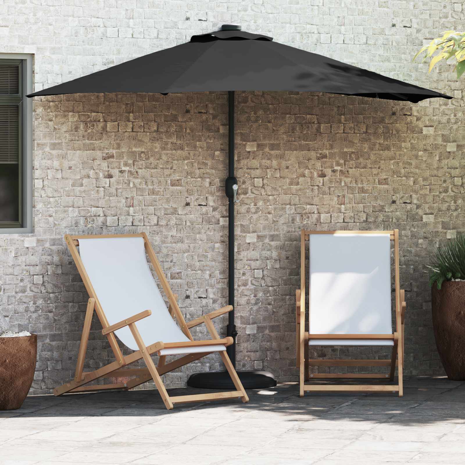 Garden Parasol 294 X 150 X 224 Cm Polyester And Steel
