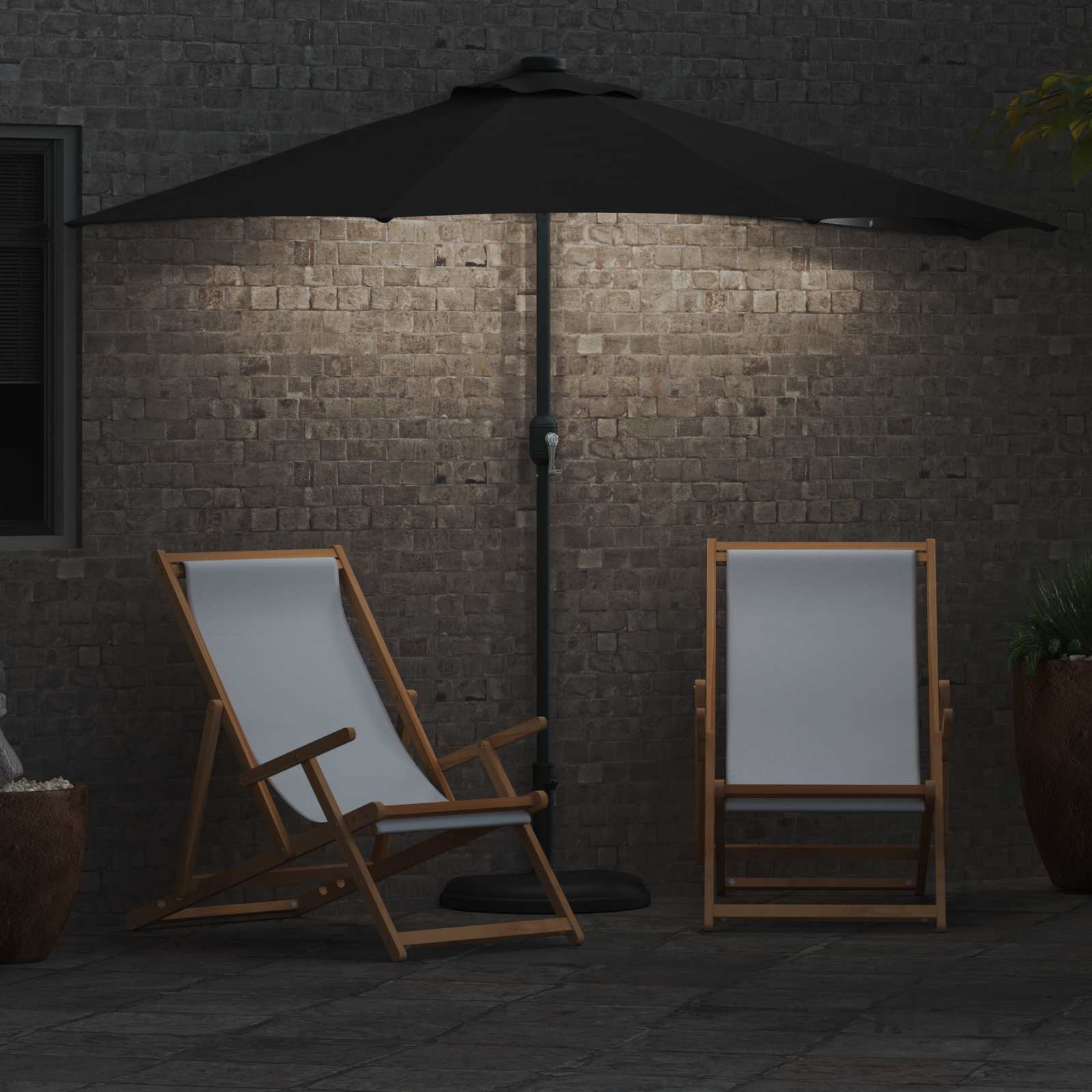 Garden Parasol 294 X 150 X 224 Cm Polyester And Steel