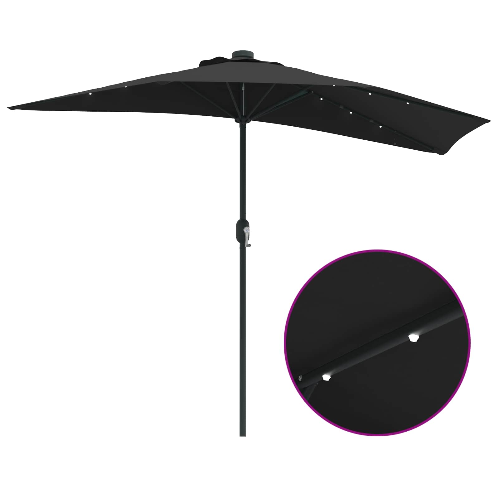Garden Parasol 294 X 150 X 224 Cm Polyester And Steel