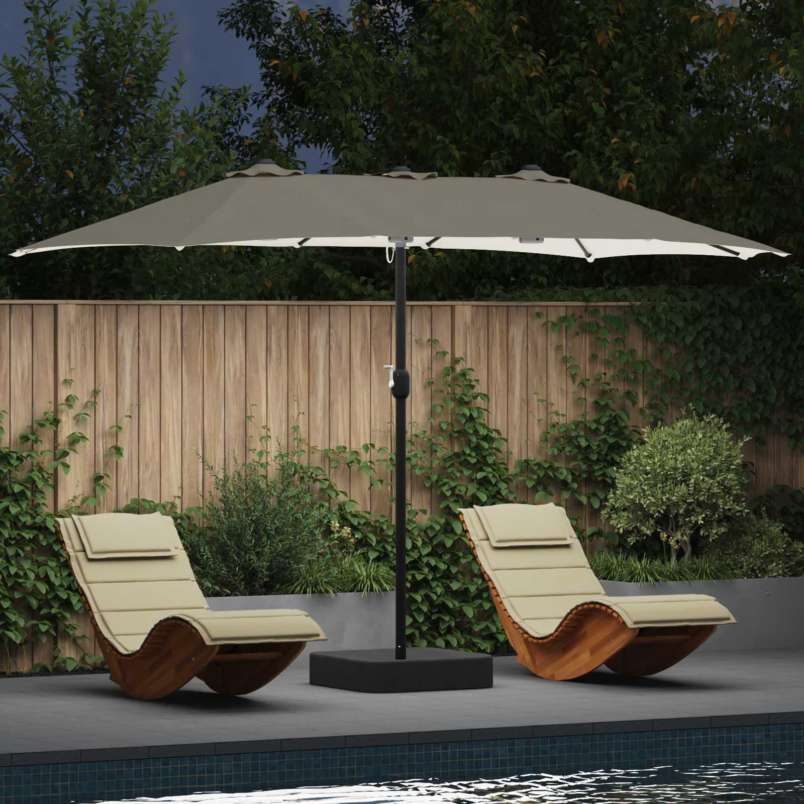 Garden Parasol 385 X 209 X 244 Cm Polyester