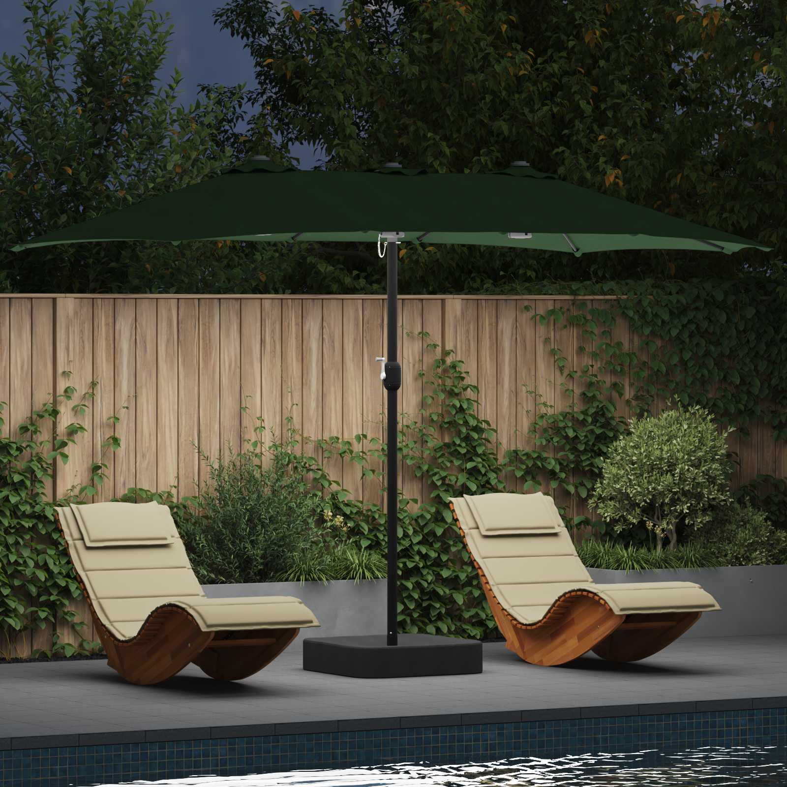 Garden Parasol 385 X 209 X 244 Cm Polyester