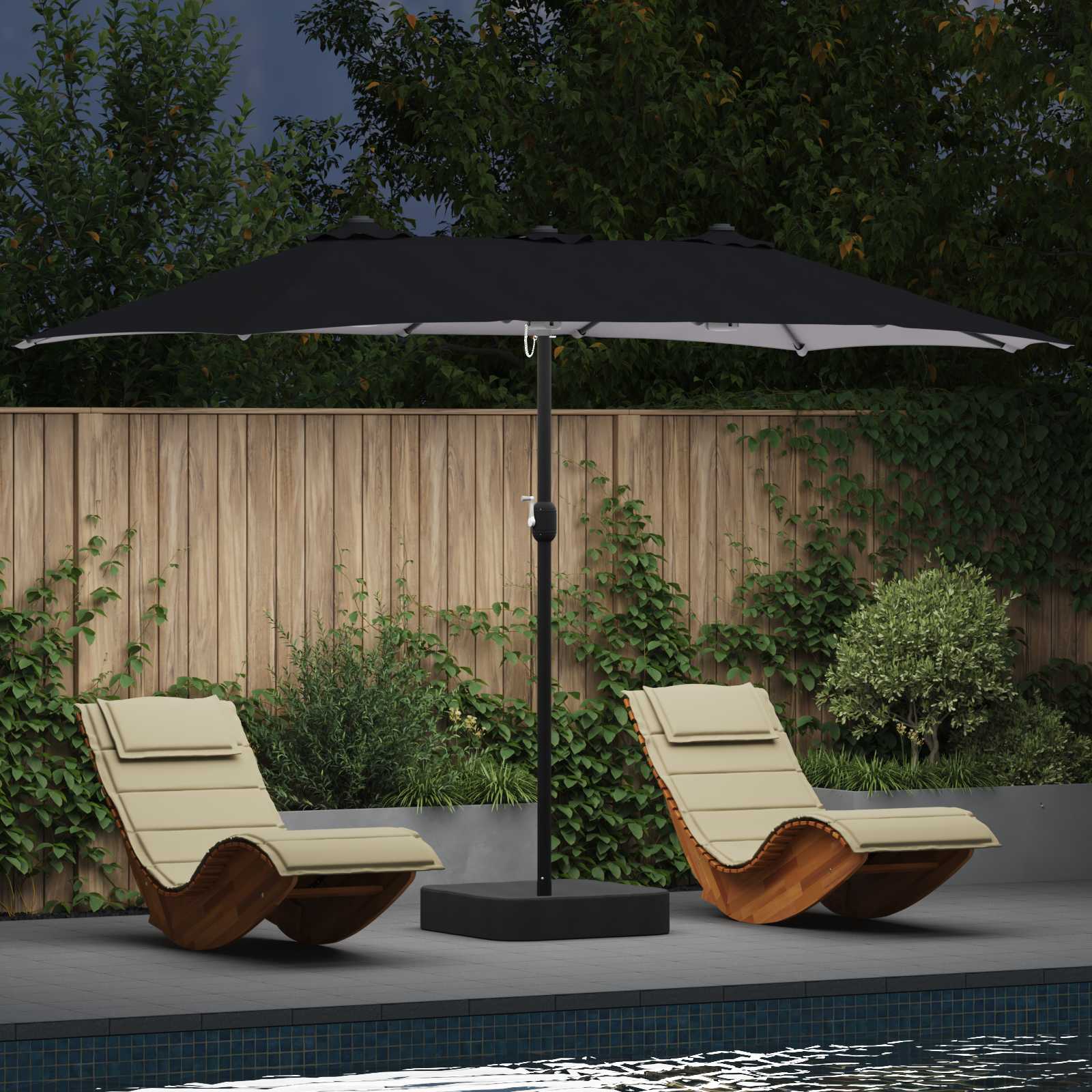 Garden Parasol 385 X 209 X 244 Cm Polyester