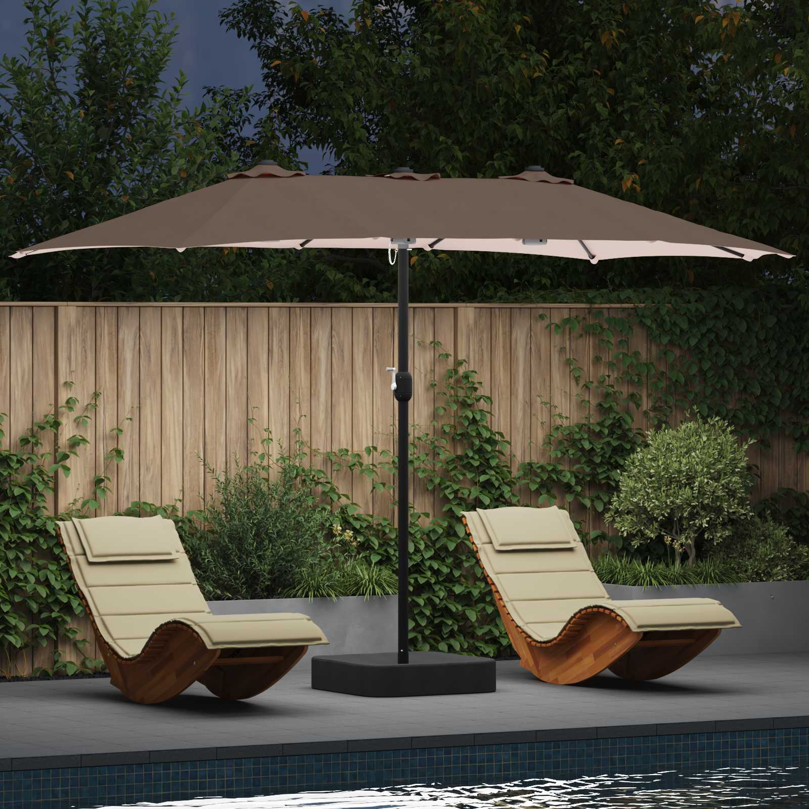 Garden Parasol 385 X 209 X 244 Cm Polyester