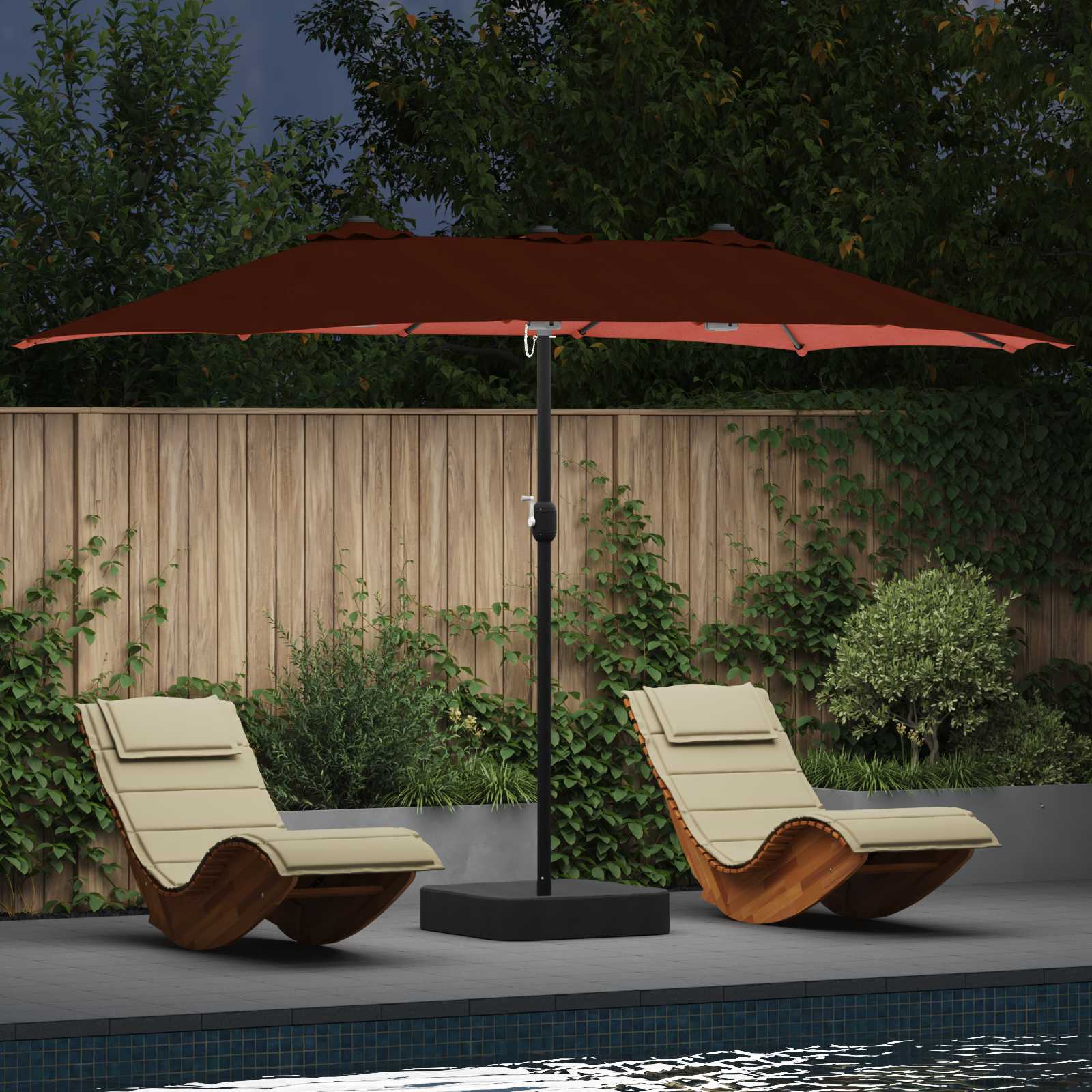 Garden Parasol 385 X 209 X 244 Cm Polyester