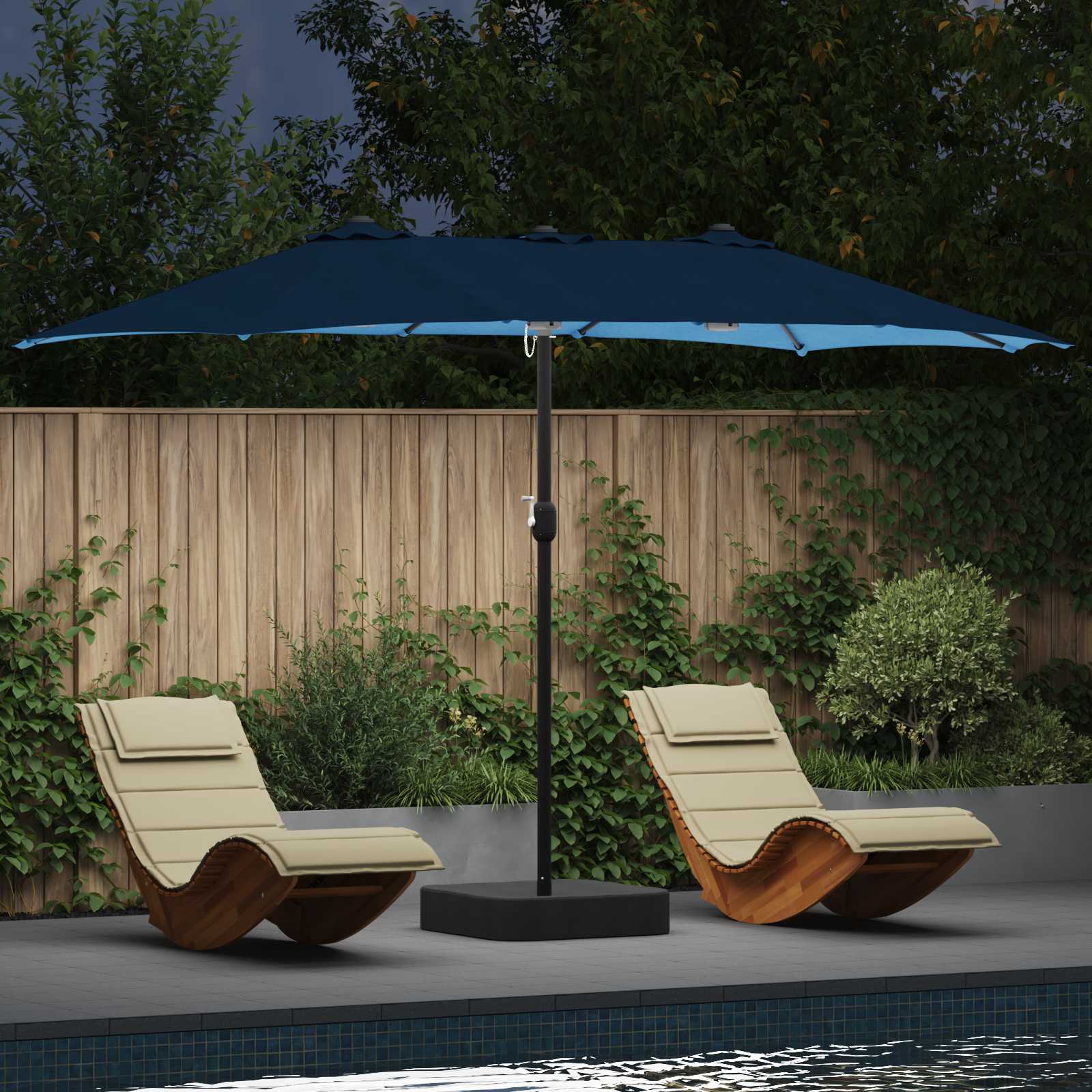 Garden Parasol 385 X 209 X 244 Cm Polyester