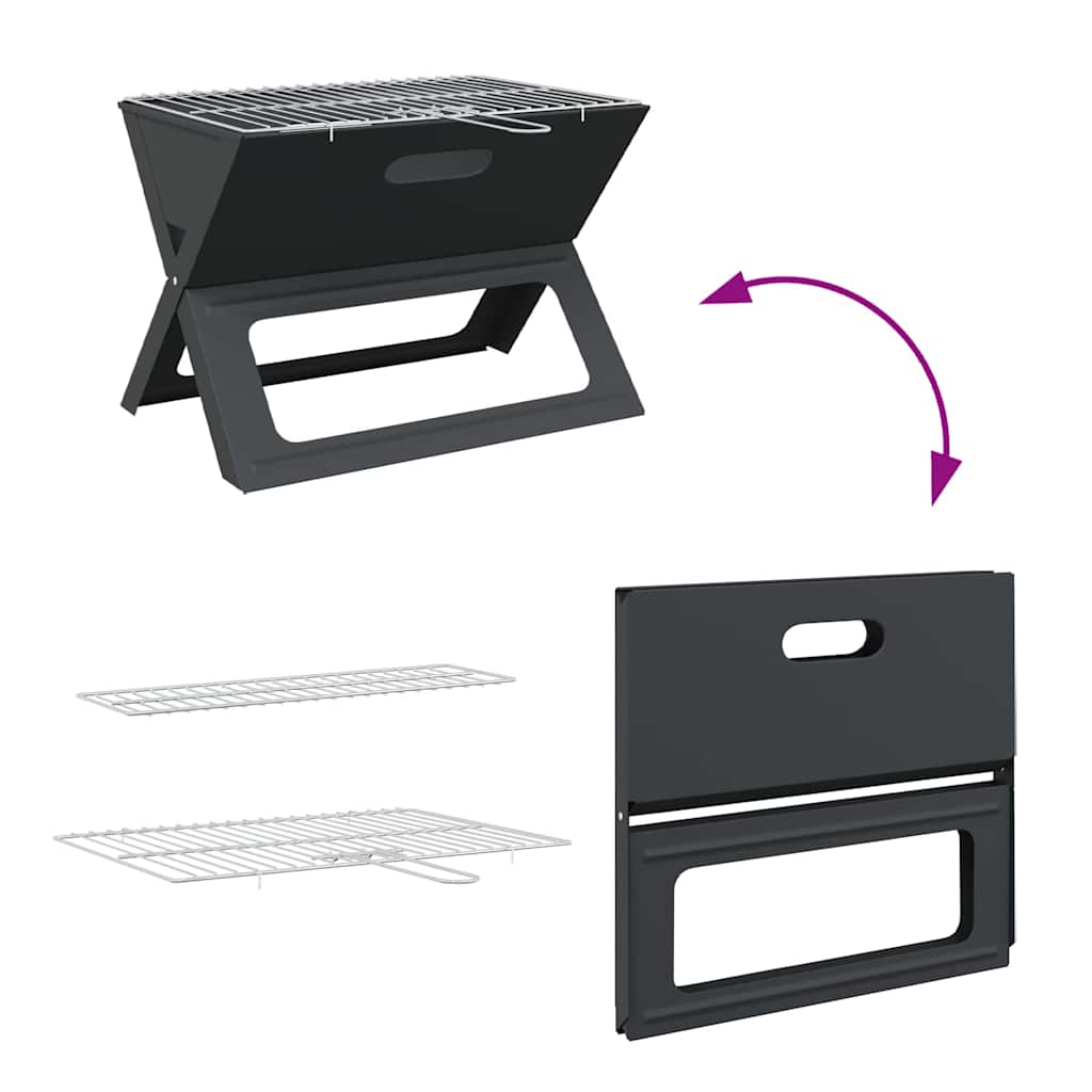 Outdoor Grill Black 46 X 31 X 31 Cm Steel