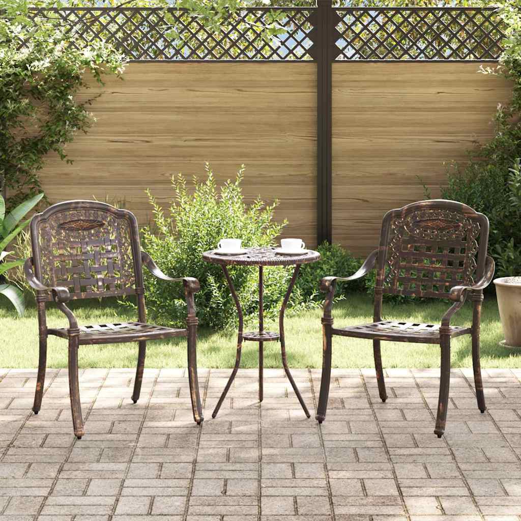 Garden Chair 2 Pcs 55 X 56.5 X 91Cm Aluminium
