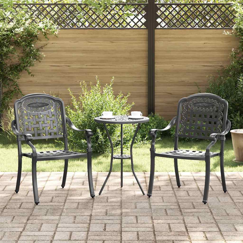 Garden Chair 2 Pcs 55 X 56.5 X 91Cm Aluminium