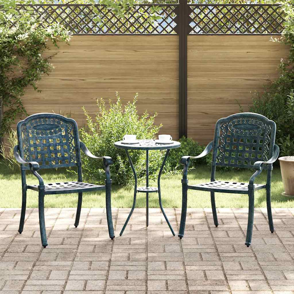 Garden Chair 2 Pcs 55 X 56.5 X 91Cm Aluminium