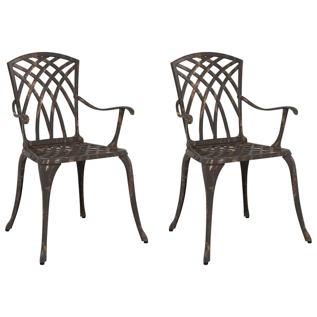 Outdoor Chair Garden 2 Pcs 53 X 51 88.5Cm Aluminium Green Black White Bronze LED