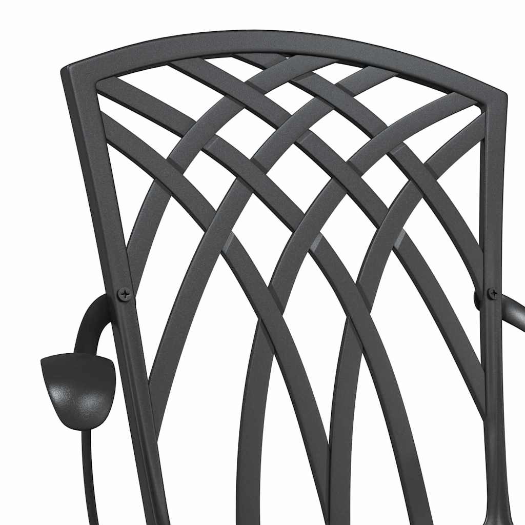 Outdoor Chair Garden 2 Pcs 53 X 51 88.5Cm Aluminium Green Black White Bronze LED