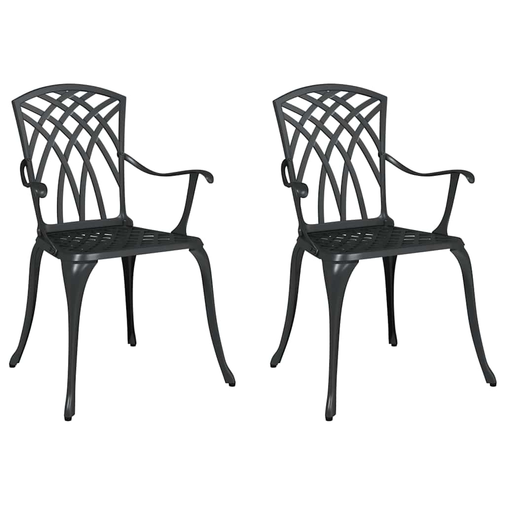 Outdoor Chair Garden 2 Pcs 53 X 51 88.5Cm Aluminium Green Black White Bronze LED