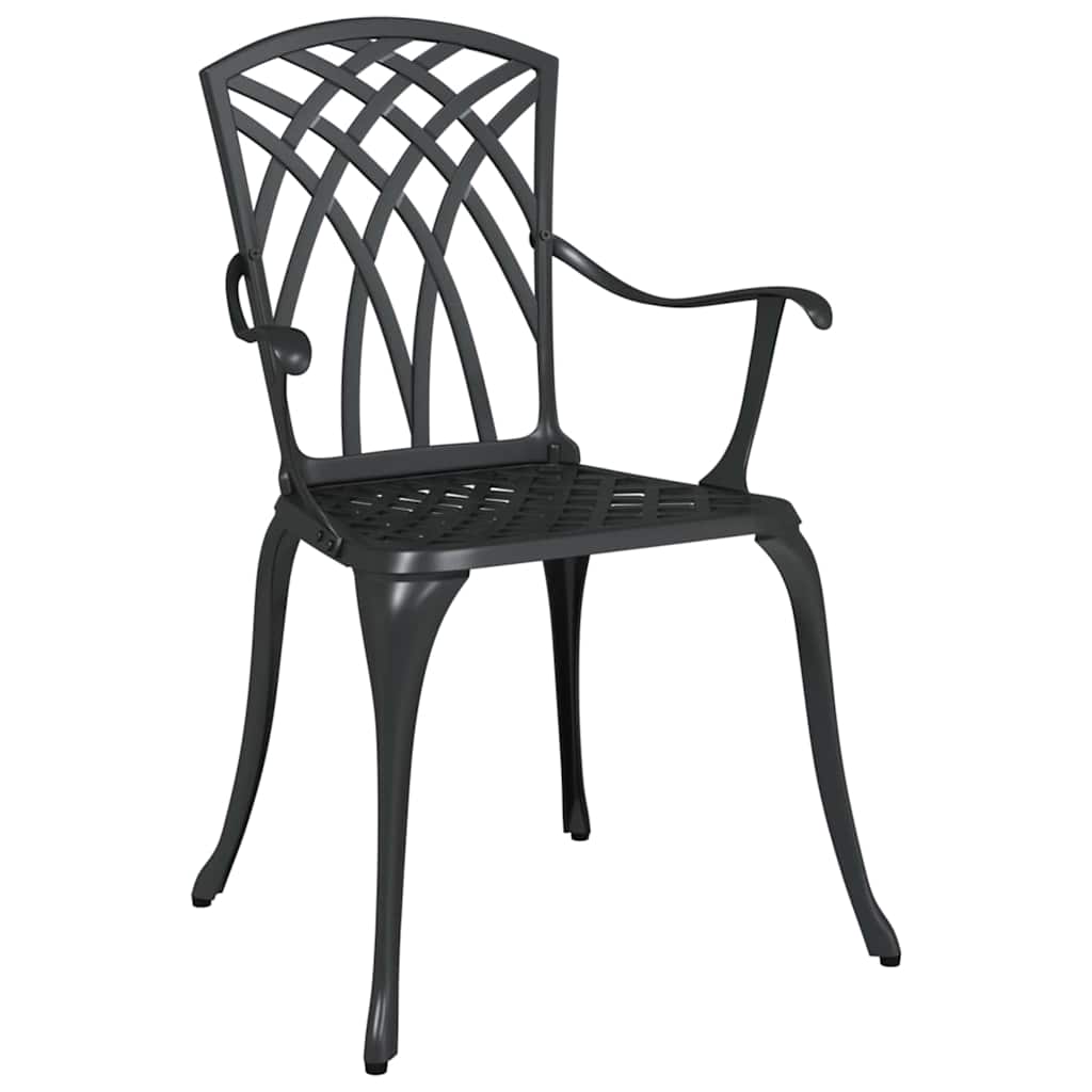 Outdoor Chair Garden 2 Pcs 53 X 51 88.5Cm Aluminium Green Black White Bronze LED
