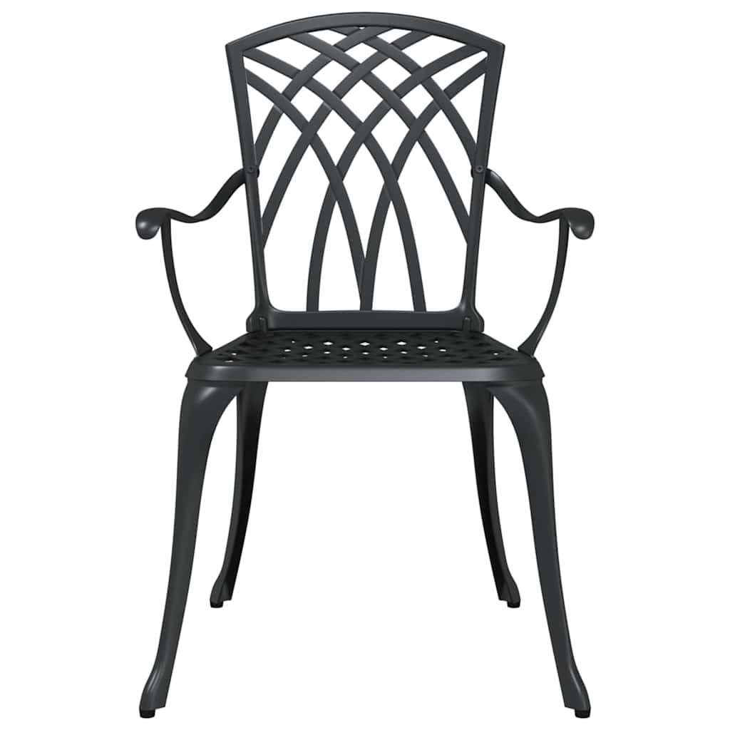 Outdoor Chair Garden 2 Pcs 53 X 51 88.5Cm Aluminium Green Black White Bronze LED