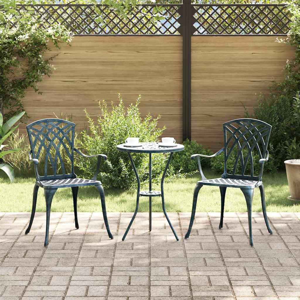 Outdoor Chair Garden 2 Pcs 53 X 51 88.5Cm Aluminium Green Black White Bronze LED