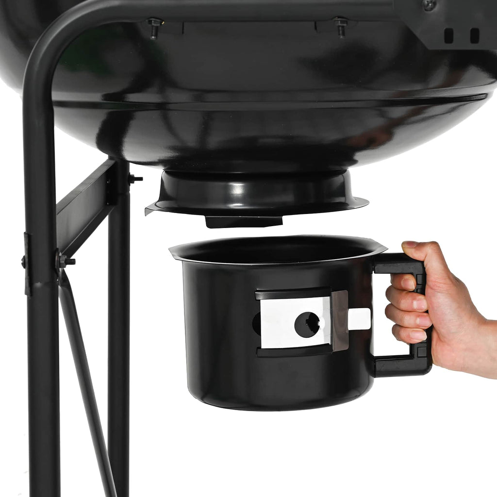 Outdoor Grill With Wheel Black 91 X 71 X 107 Cm Metal