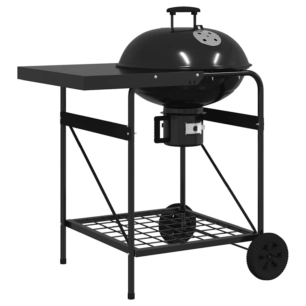 Outdoor Grill With Wheel Black 91 X 71 X 107 Cm Metal