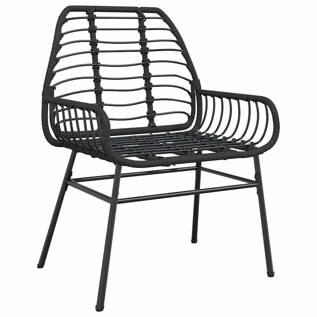 Outdoor Furniture Set 5 Piece Garden Dining Poly Rattan Glass Brown Black 80 Cm
