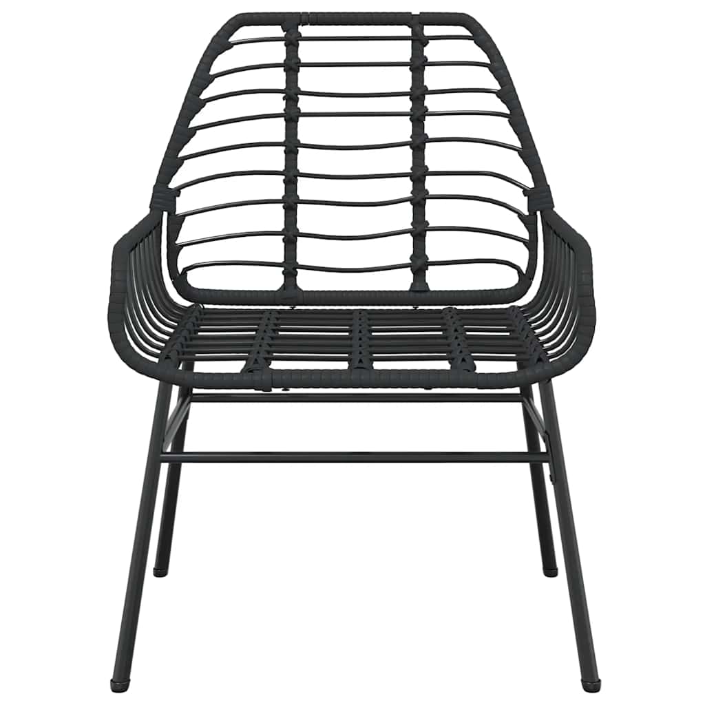 Outdoor Furniture Set 5 Piece Garden Dining Poly Rattan Glass Brown Black 80 Cm
