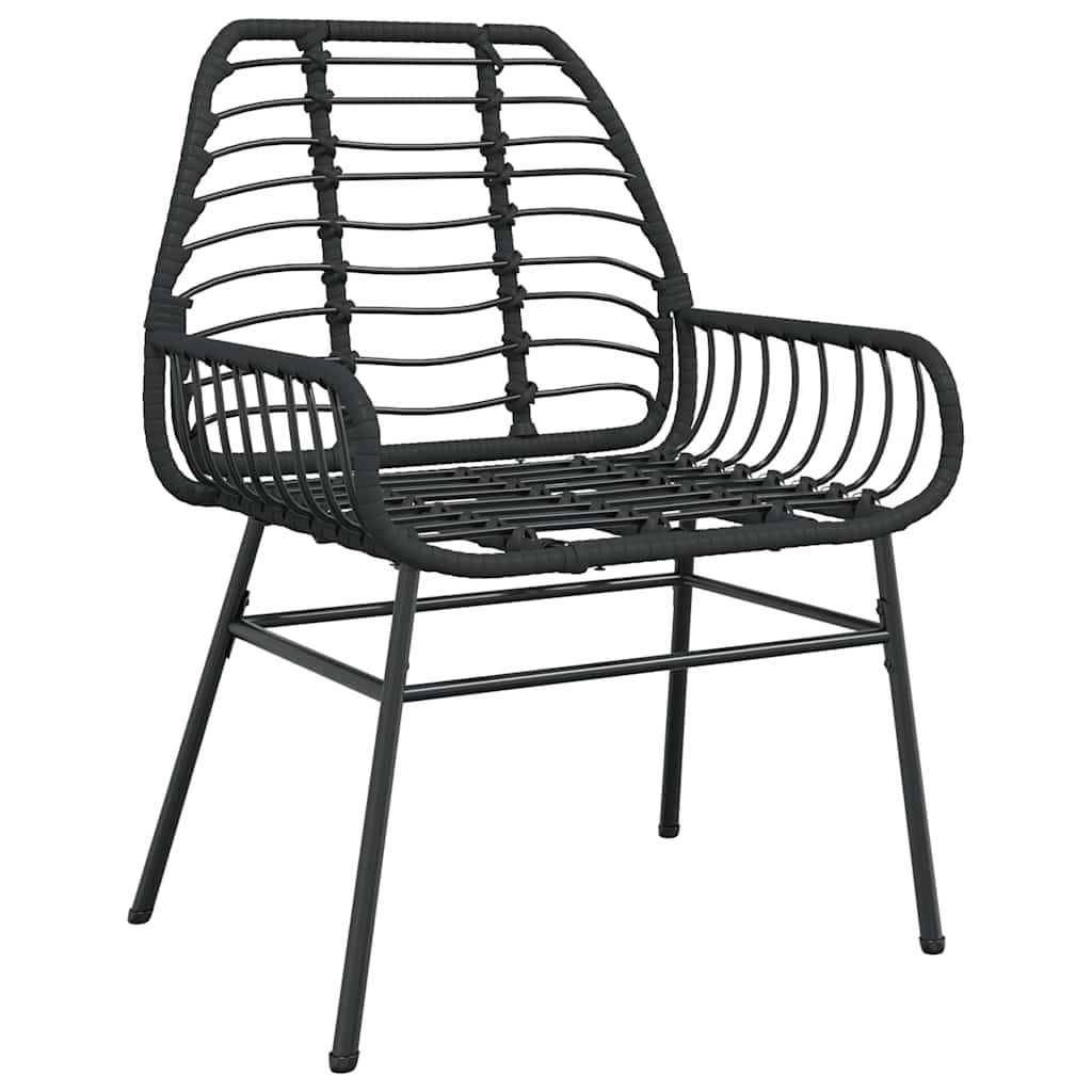 Outdoor Furniture Set 5 Piece Garden Dining Poly Rattan Glass Brown Black 80 Cm