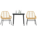 5 Piece Garden Dining Set Poly Rattan Glass