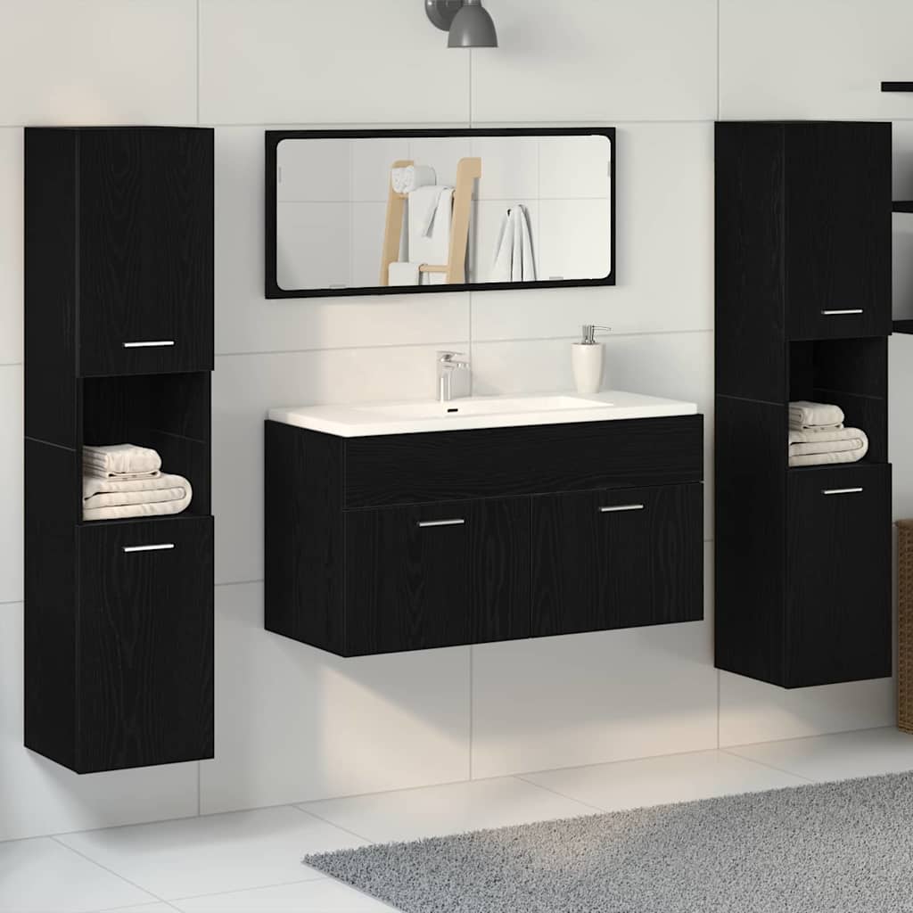 Bathroom Furniture Set 4 Pcs Engineered Wood