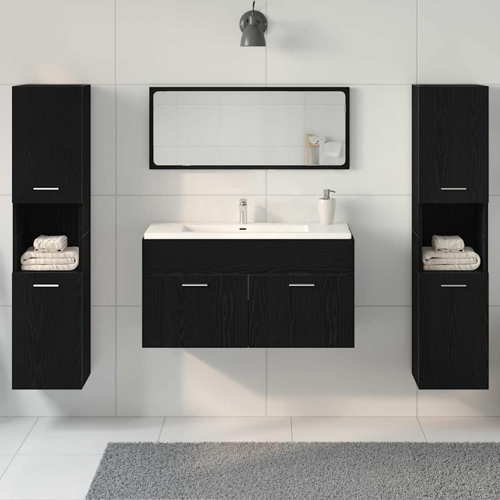Bathroom Furniture Set 4 Pcs Engineered Wood