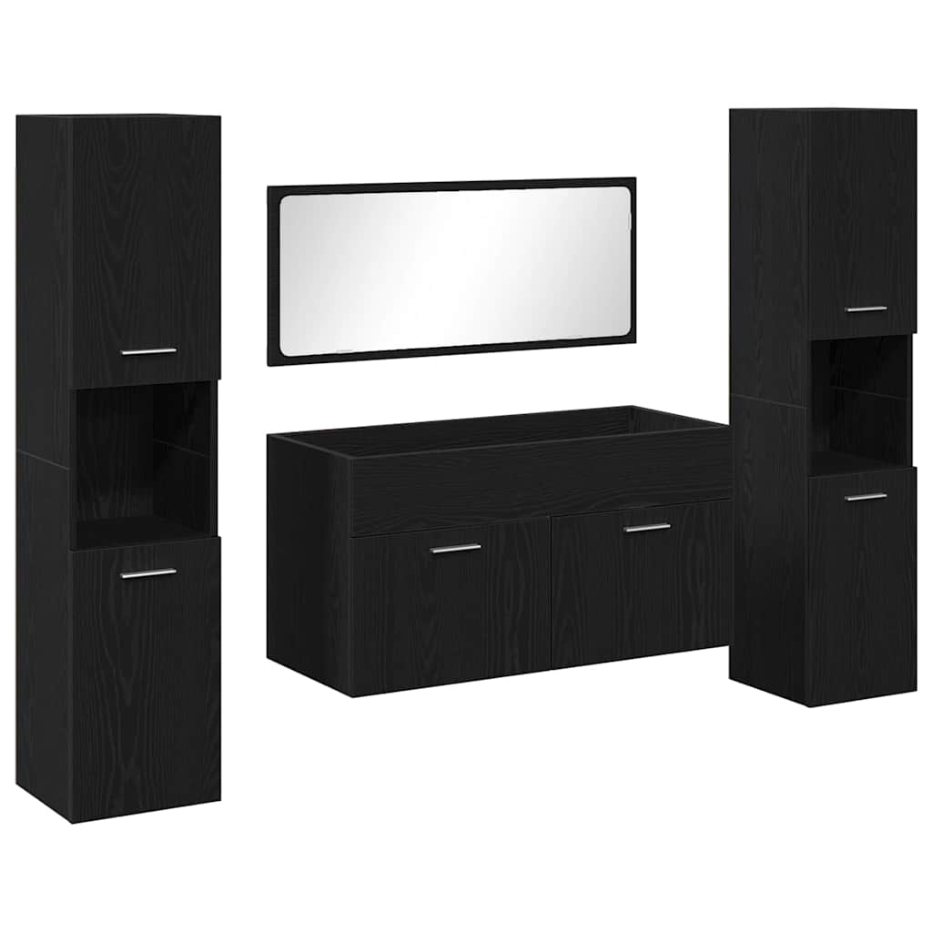 Bathroom Furniture Set 4 Pcs Engineered Wood