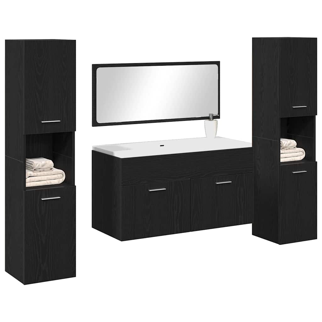 Bathroom Furniture Set 4 Pcs Engineered Wood