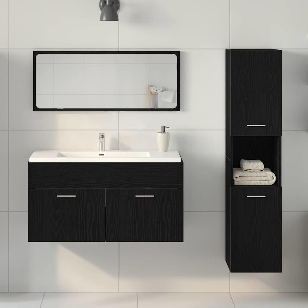 Bathroom Furniture Set 3 Pcs Engineered Wood