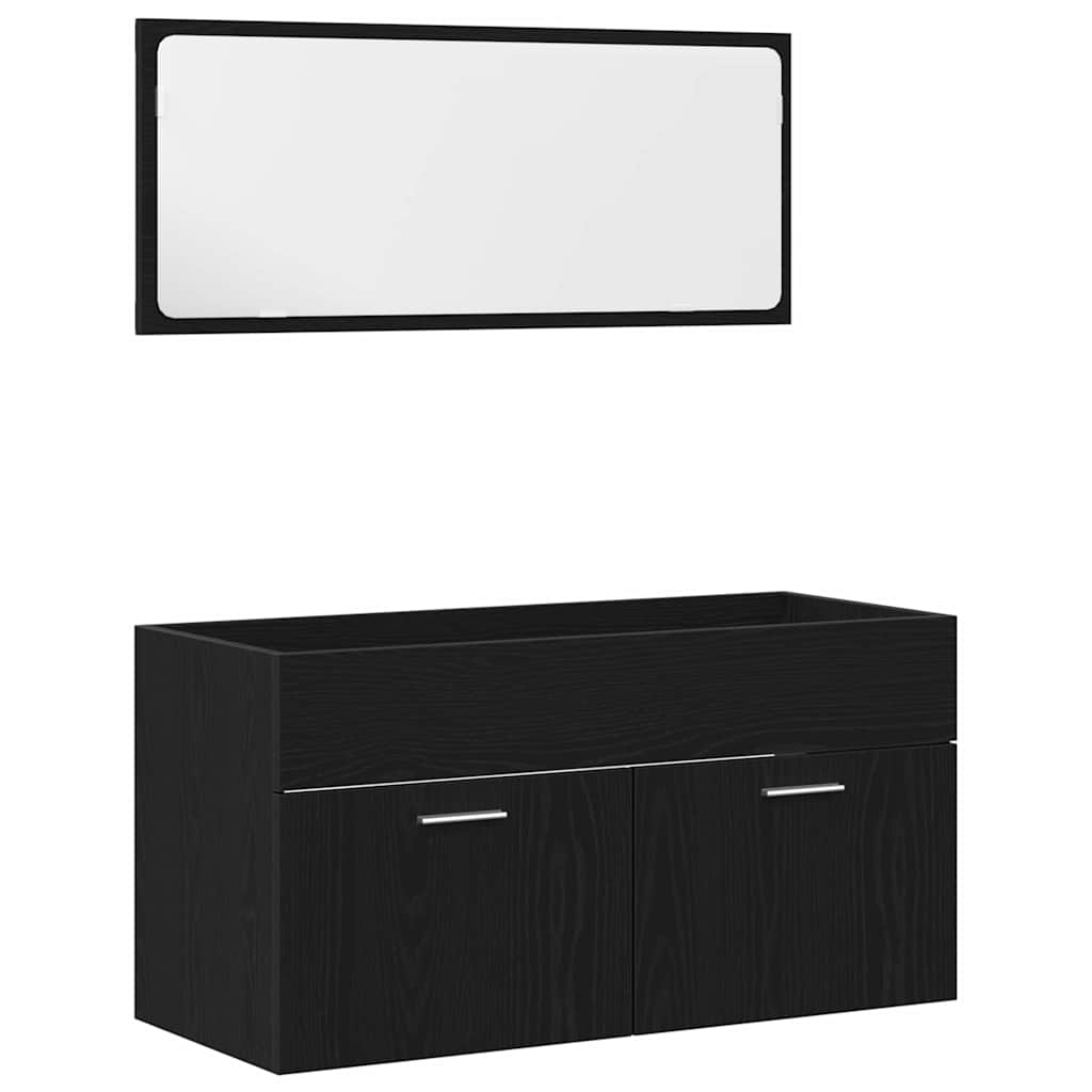 Bathroom Furniture Set 3 Pcs Engineered Wood