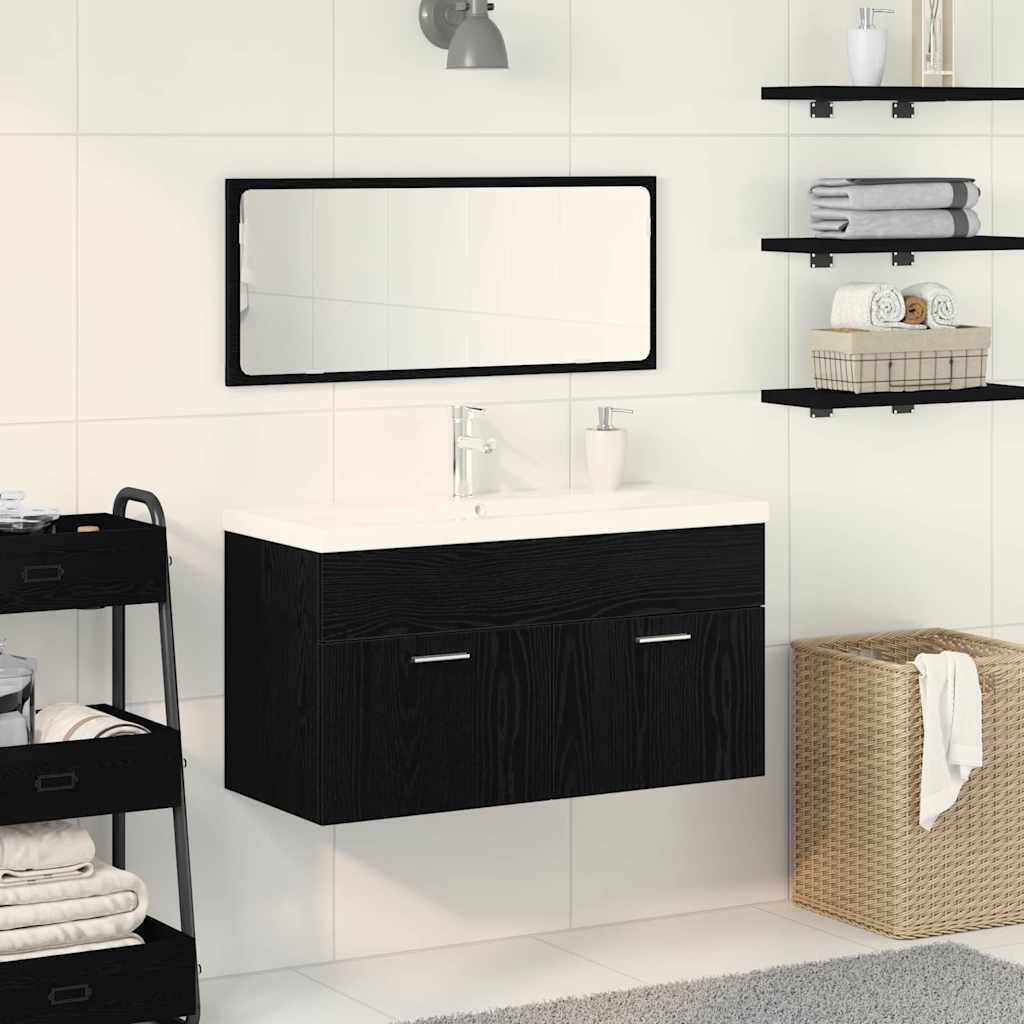 Bathroom Furniture Set 3 Pcs Engineered Wood