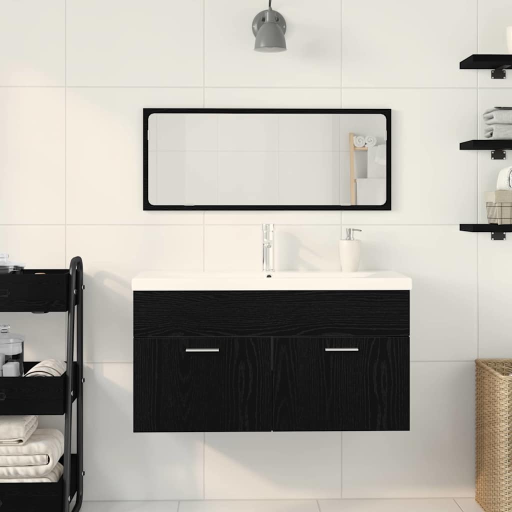 Bathroom Furniture Set 3 Pcs Engineered Wood