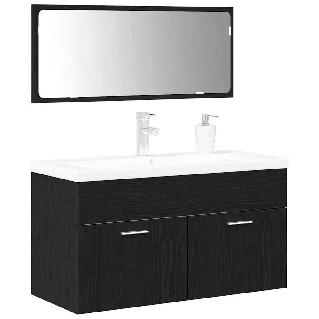 Bathroom Furniture Set 3 Pcs Engineered Wood