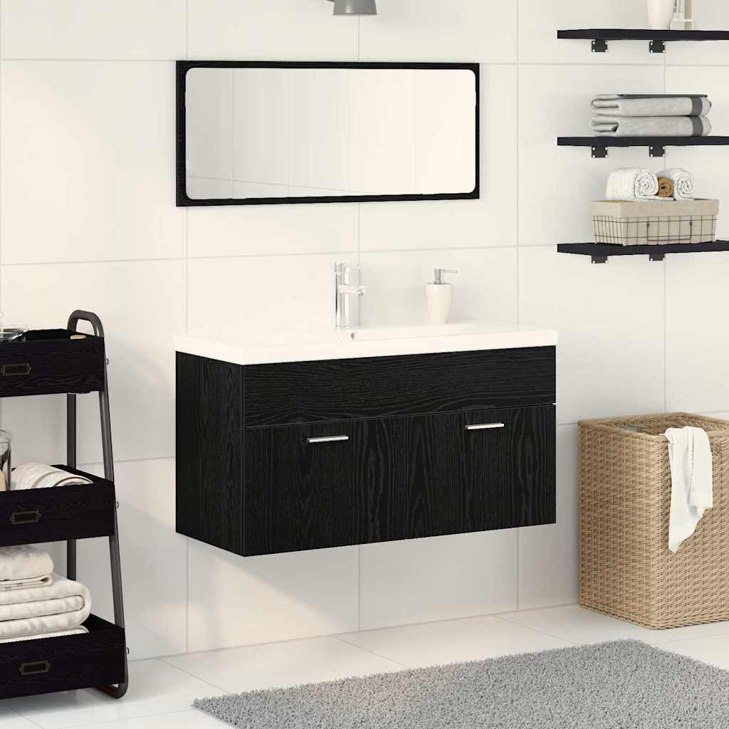 3 Piece Bathroom Furniture Set Engineered Wood