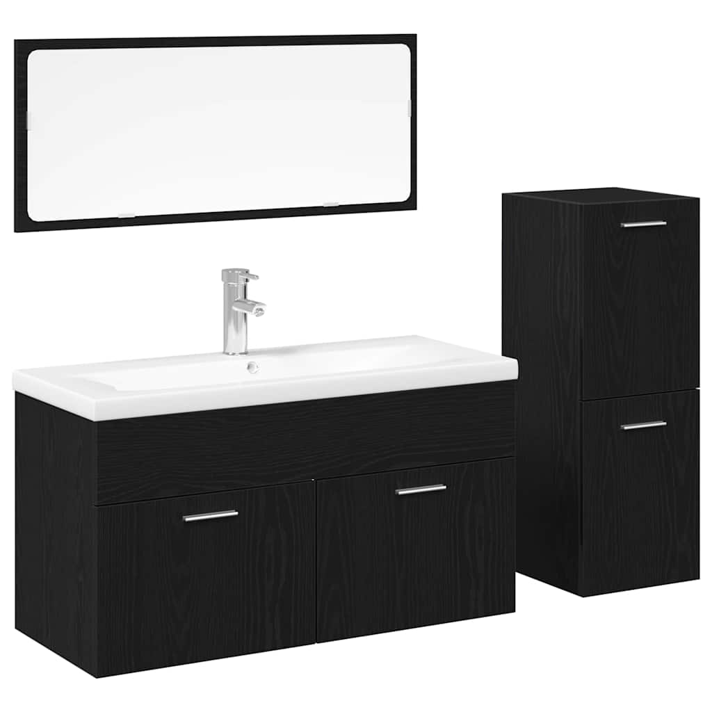 Bathroom Furniture Set 4 Pcs Engineered Wood