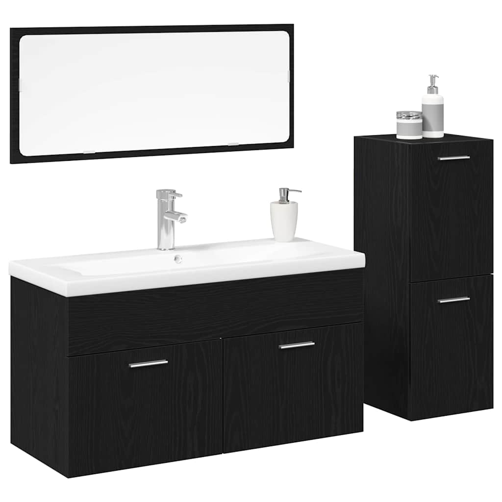 Bathroom Furniture Set 4 Pcs Engineered Wood