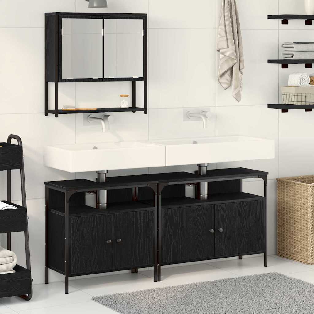 3 Piece Bathroom Furniture Set Engineered Wood