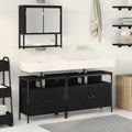 3 Piece Bathroom Furniture Set Engineered Wood