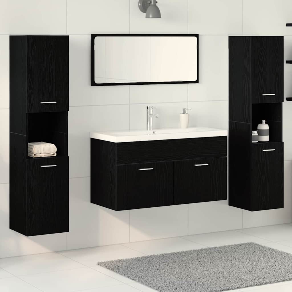 5 Piece Bathroom Furniture Set Engineered Wood
