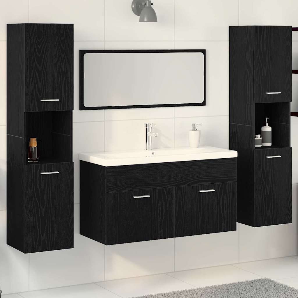 Bathroom Furniture Set 4 Pcs Engineered Wood