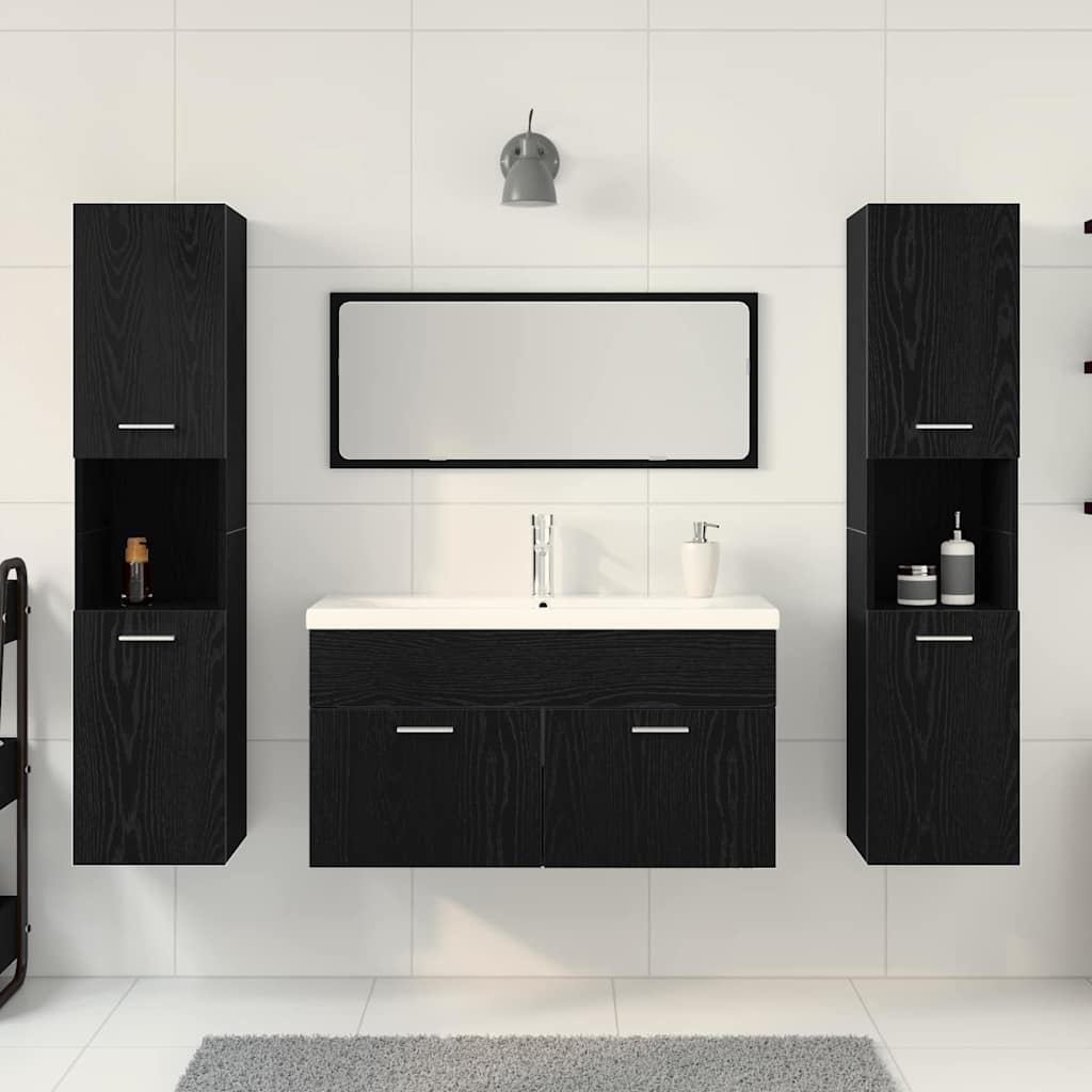 Bathroom Furniture Set 4 Pcs Engineered Wood
