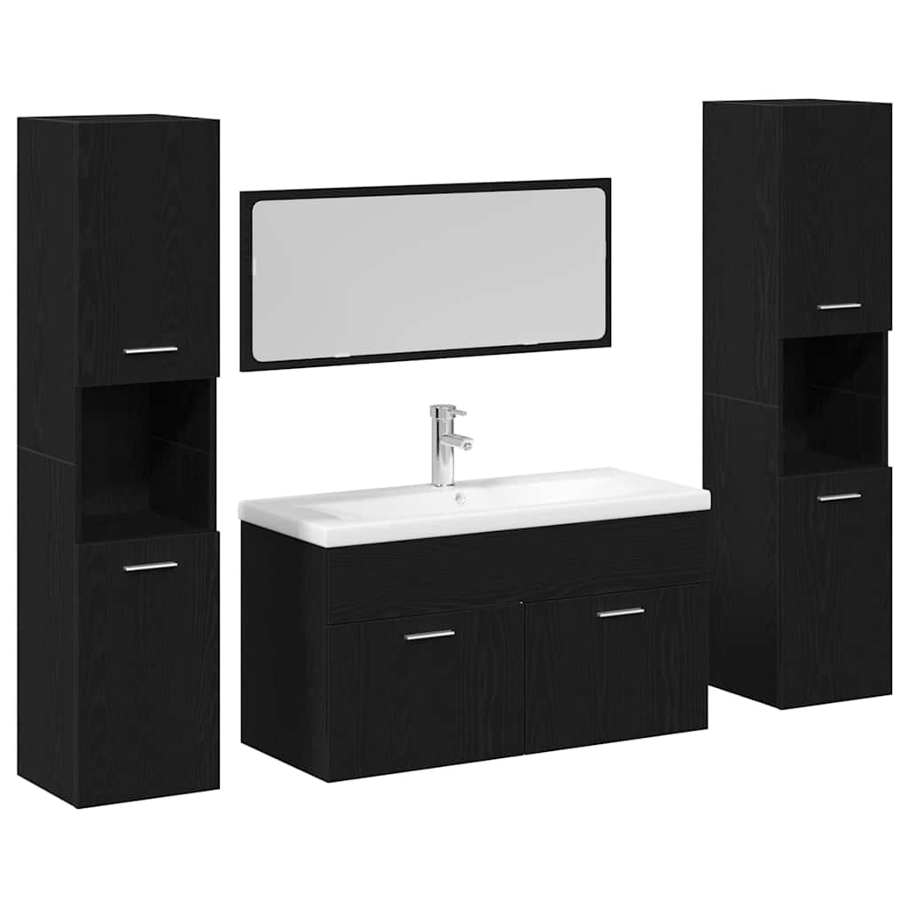 Bathroom Furniture Set 4 Pcs Engineered Wood