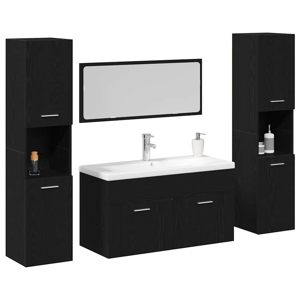 Bathroom Furniture Set 4 Pcs Engineered Wood