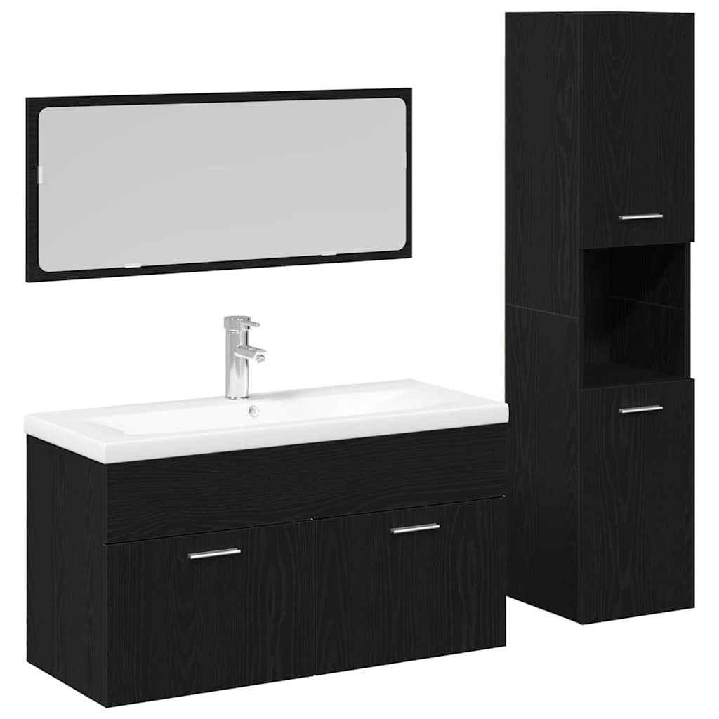 Bathroom Furniture Set 4 Pcs Engineered Wood