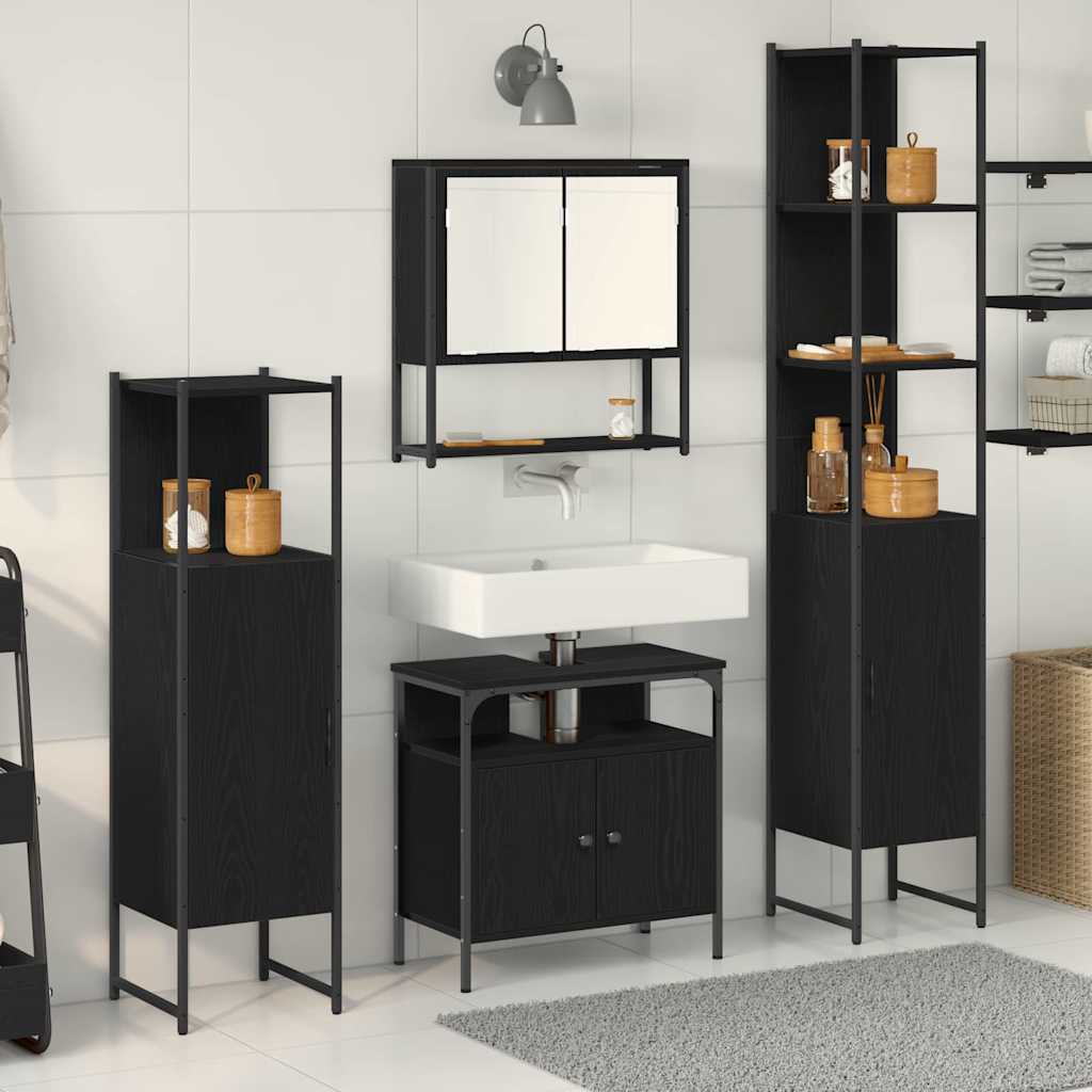 4 Piece Bathroom Furniture Set Engineered Wood