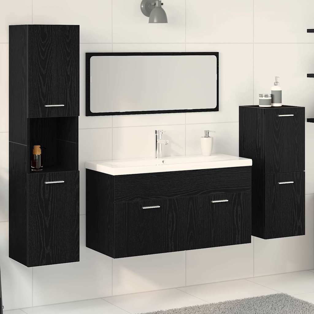 Bathroom Furniture Set 4 Pcs Engineered Wood