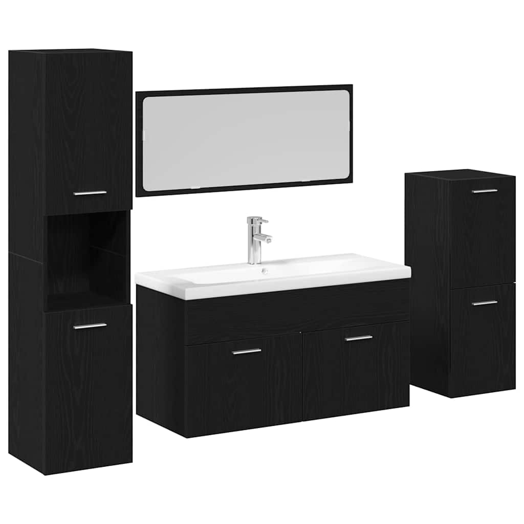 Bathroom Furniture Set 4 Pcs Engineered Wood