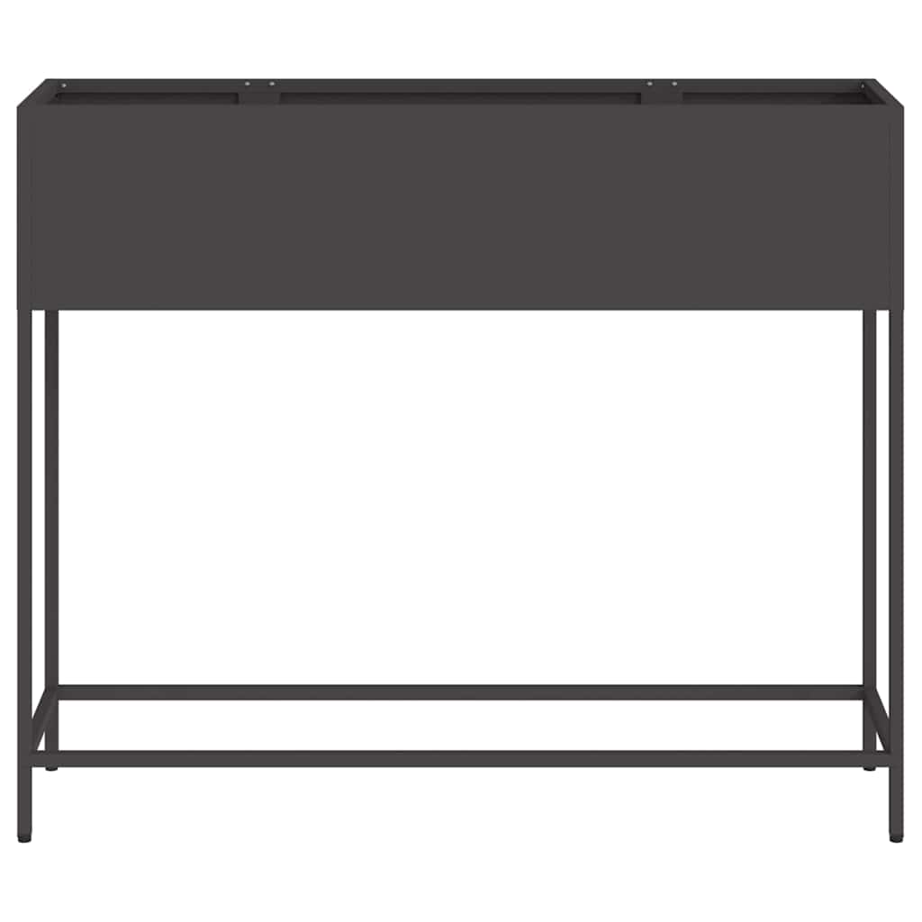Planter Silver Galvanised Metal Raised Garden Outdoor Flower Vegetable Bed Black